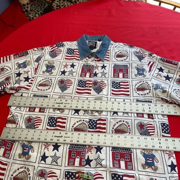 Quizz Jeans New York Plus VTG 4th Of July Patriotic Shirt Size 24W - Picture 8 of 10